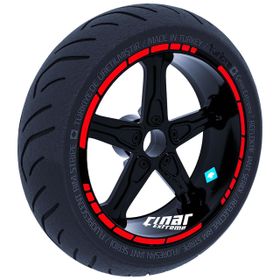 Çınar Extreme Reflektif Kırmızı Moto GP Stili Jant Şeridi Sticker