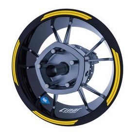 Çınar Extreme Reflektif Koyu Sarı Double Stripe Jant Şeridi Sticker