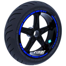 Çınar Extreme Reflektif Mavi Moto GP Stili Jant Şeridi Sticker