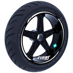 Çınar Extreme Süt Beyaz 4 Parçalı Keskin Jant Şeridi Sticker
