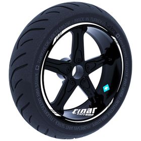 Çınar Extreme Süt Beyaz 4 Parçalı Keskin Jant Şeridi Sticker