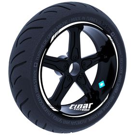 Çınar Extreme Süt Beyaz 4 Parçalı Keskin Jant Şeridi Sticker