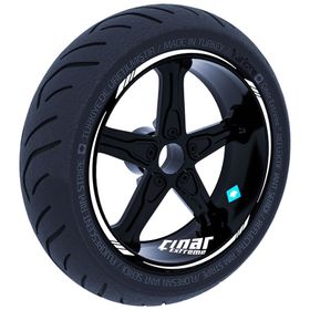 Çınar Extreme Süt Beyaz 4 Parçalı Keskin Jant Şeridi Sticker