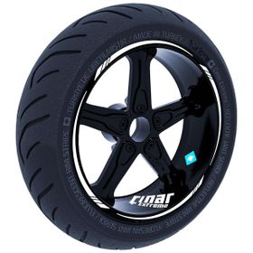 Çınar Extreme Süt Beyaz 4 Parçalı Keskin Jant Şeridi Sticker
