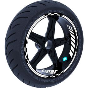 Çınar Extreme Süt Beyaz Moto GP İç Dış Jant Şeridi Takım Sticker