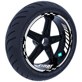 Çınar Extreme Süt Beyaz Moto GP İç Dış Jant Şeridi Takım Sticker