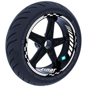 Çınar Extreme Süt Beyaz Moto GP İç Dış Jant Şeridi Takım Sticker