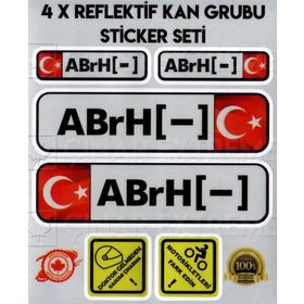 Çınar Extreme TR AB rH - Reflektif Kan Grubu Seti Sticker