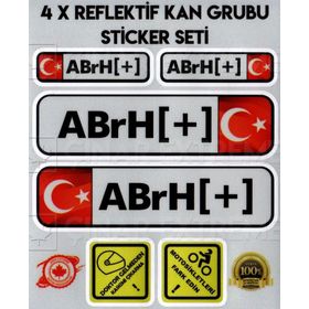 Çınar Extreme TR AB rH - Reflektif Kan Grubu Seti Sticker