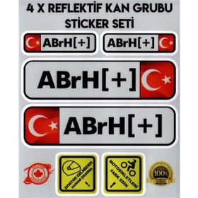 Çınar Extreme TR AB rH - Reflektif Kan Grubu Seti Sticker