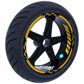 Çınar Extreme Yaldızlı Gold Moto GP İç Dış Jant Şeridi Takım Sticker