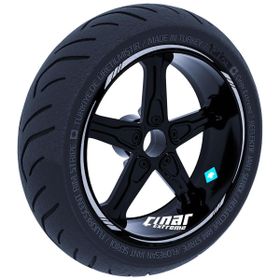 Çınar Extreme Yaldızlı Gümüş 4 Parçalı Keskin Jant Şeridi Sticker