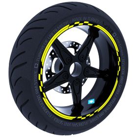 Çınar Extreme Yarış Bayraklı Floresan Sarı Jant Şeridi Sticker