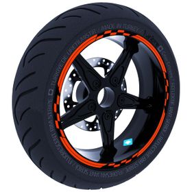 Çınar Extreme Yarış Bayraklı Floresan Turuncu Jant Şeridi Sticker