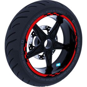 Çınar Extreme Yarış Bayraklı Reflektif Kırmızı Jant Şeridi Sticker