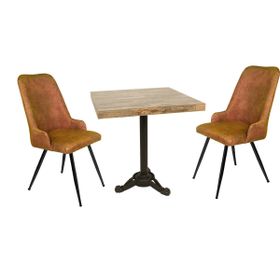 Çipa Laminat Kare - Çırağan 2'li - Kiremit Masa Takımı
