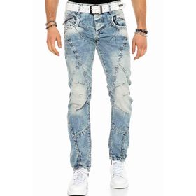 Cipo&Baxx C-0894A Mavi Dikişli Eskitilmiş Erkek Kot Pantolon