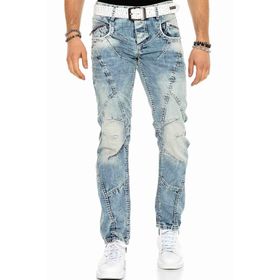 Cipo&Baxx C-0894A Mavi Dikişli Eskitilmiş Erkek Kot Pantolon