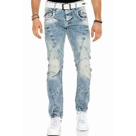 Cipo&Baxx C-0894A Mavi Dikişli Eskitilmiş Erkek Kot Pantolon
