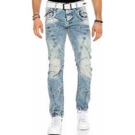 Cipo&Baxx C-0894A Mavi Dikişli Eskitilmiş Erkek Kot Pantolon