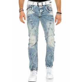 Cipo&Baxx C-0894A Mavi Dikişli Eskitilmiş Erkek Kot Pantolon