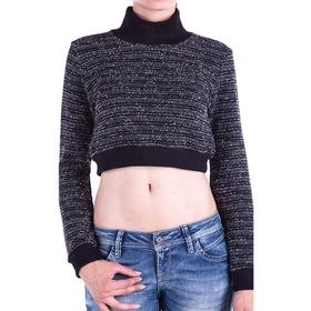 Cipo&Baxx C46302 Siyah Boğazlı Kısa Gri Kadın Triko
