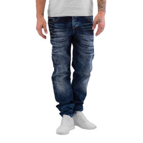 Cipo&Baxx CD286 Dekoratif Dikişli Yıkamalı Koyu Mavi Erkek Jeans