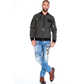 Cipo&Baxx CD293 Diz Detay Nakışlı Regular Fit Mavi Erkek Kot Pantolon