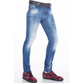 Cipo&Baxx CD319B Açık Mavi Slim Fit Dar Paçalı Erkek Kot Pantolon