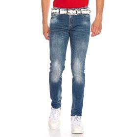 Cipo&Baxx CD319B Açık Mavi Slim Fit Dar Paçalı Erkek Kot Pantolon