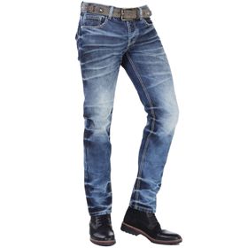 Cipo&Baxx CD328 Yıkanmış Lacivert Regular Fit Erkek Kot Pantolon