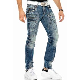 Cipo&Baxx CD391 Mavi Dikiş Detaylı Rahat Kesim Erkek Kot Pantolon