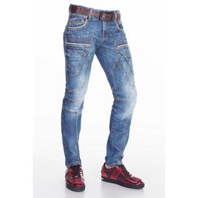 Cipo&Baxx CD391 Mavi Dikiş Detaylı Rahat Kesim Erkek Kot Pantolon