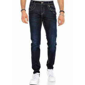 Cipo&Baxx CD395 Lacivert Kontrast Dikişli Erkek Kot Pantolon
