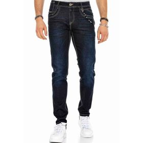 Cipo&Baxx CD395 Lacivert Kontrast Dikişli Erkek Kot Pantolon