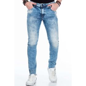 Cipo&Baxx CD445 Mavi Eskitilmiş Denim Slim Fit Erkek Kot Pantolon