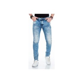 Cipo&Baxx CD445 Mavi Eskitilmiş Denim Slim Fit Erkek Kot Pantolon