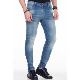 Cipo&Baxx CD456 Mavi Yıkanmış Denim Basic Erkek Kot Pantolon