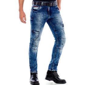Cipo&Baxx CD478 Mavi Motorcu Tarzı Slim Fit Erkek Kot Pantolon