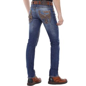 Cipo&Baxx CD483 Mavi Cepleri İşlemeli Yıkamalı Erkek Kot Pantolon