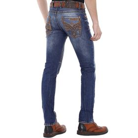 Cipo&Baxx CD483 Mavi Cepleri İşlemeli Yıkamalı Erkek Kot Pantolon