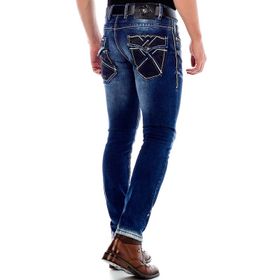 Cipo&Baxx CD485 Mavi Eskimiş Yıkamalı Koyu Erkek Kot Pantolon