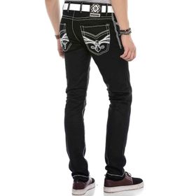 Cipo&Baxx CD553 Nakışlı Siyah Erkek Kot Pantolon