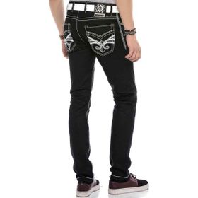 Cipo&Baxx CD553 Nakışlı Siyah Erkek Kot Pantolon