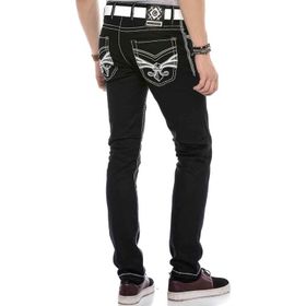 Cipo&Baxx CD553 Nakışlı Siyah Erkek Kot Pantolon
