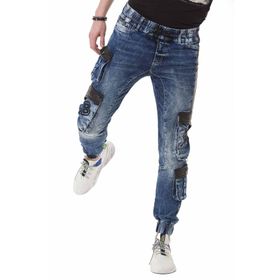 Cipo&Baxx Cd790 Lastikli Kargo Mavi Kadın Kot Pantolon