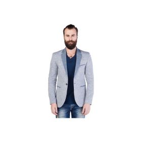 Cipo&Baxx CJ131 Sade Klasik Gri Mavi Erkek Ceket