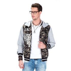 Cipo&Baxx CJ215 Gri Yeşil Kamuflaj Erkek Ceket
