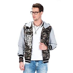 Cipo&Baxx CJ215 Gri Yeşil Kamuflaj Erkek Ceket