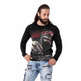 Cipo&Baxx Cl511 Yüzük Baskılı Siyah Kadın Sweatshirt